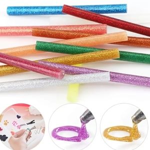 🦁set of 5 glitter colorful hot glue sticks